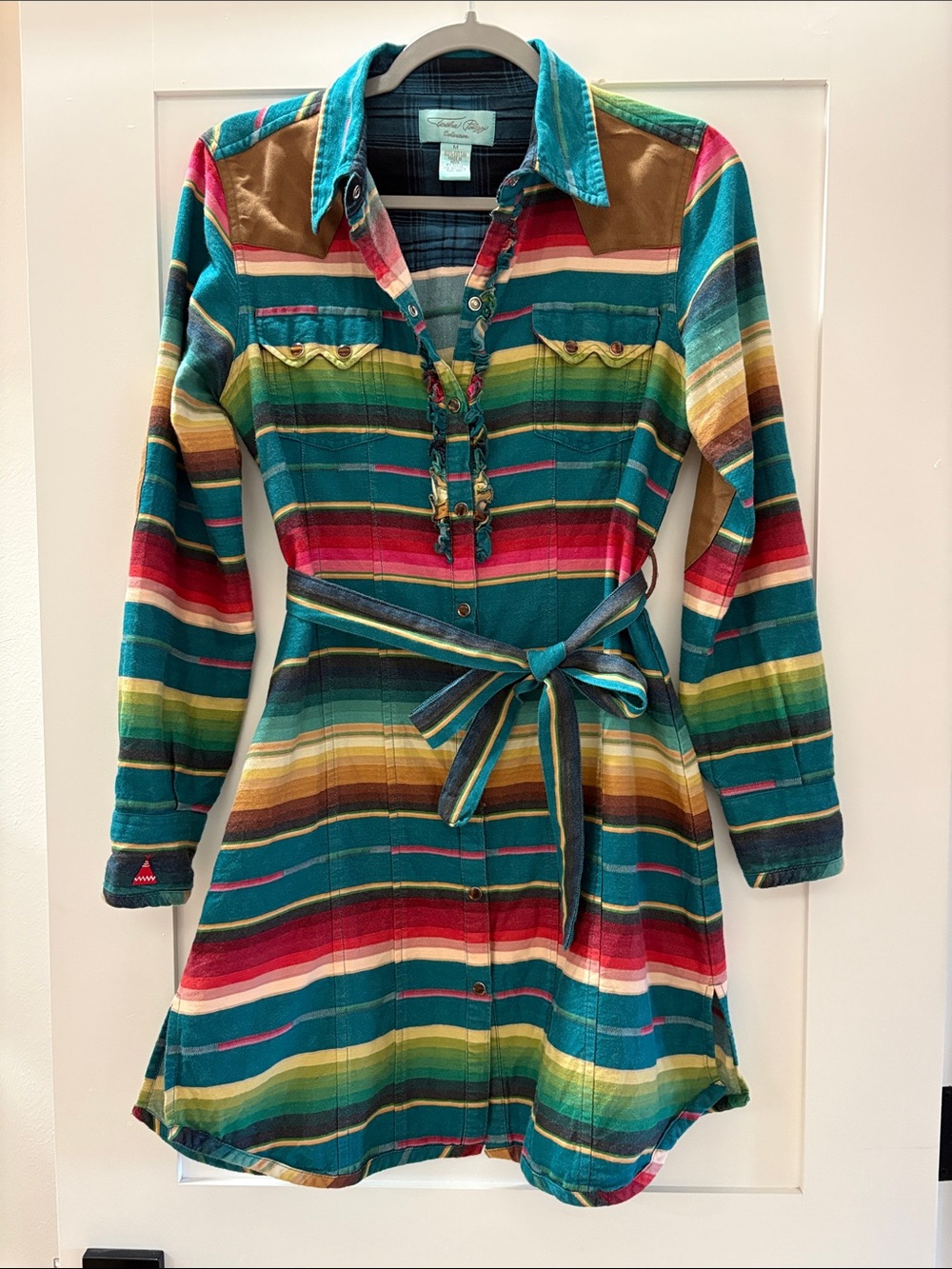 Tasha Polizzi Colt 44 Serape Stripe Tunic Dress Western Boho Shacket